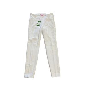 Lily Pulitzer 10 resort white slim stretch pants full length side zip nwt